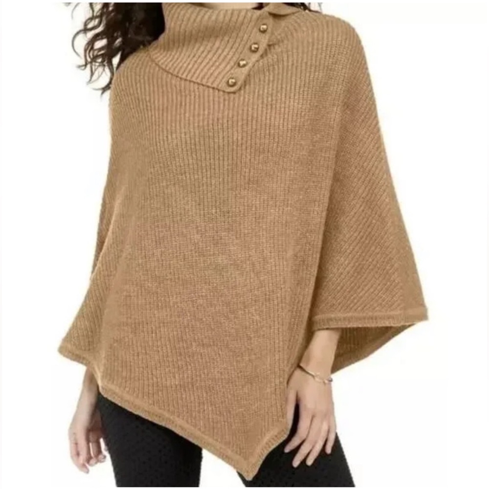 MICHAEL Michael Kors- Camel Knit Poncho‎ One Size